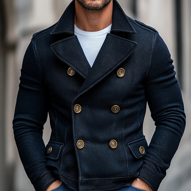 Men's Vintage Western Style Lapel Double Breasted Jacket MTA1188J7X