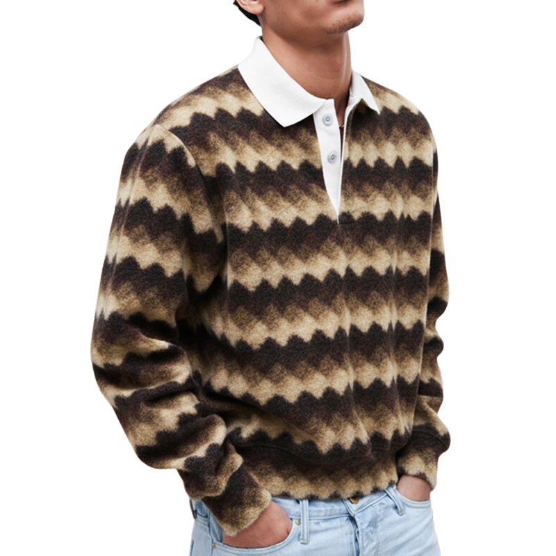 Men's Classic Colorblock Diamond Faux Sherpa Sweatshirt MTA1523J1U