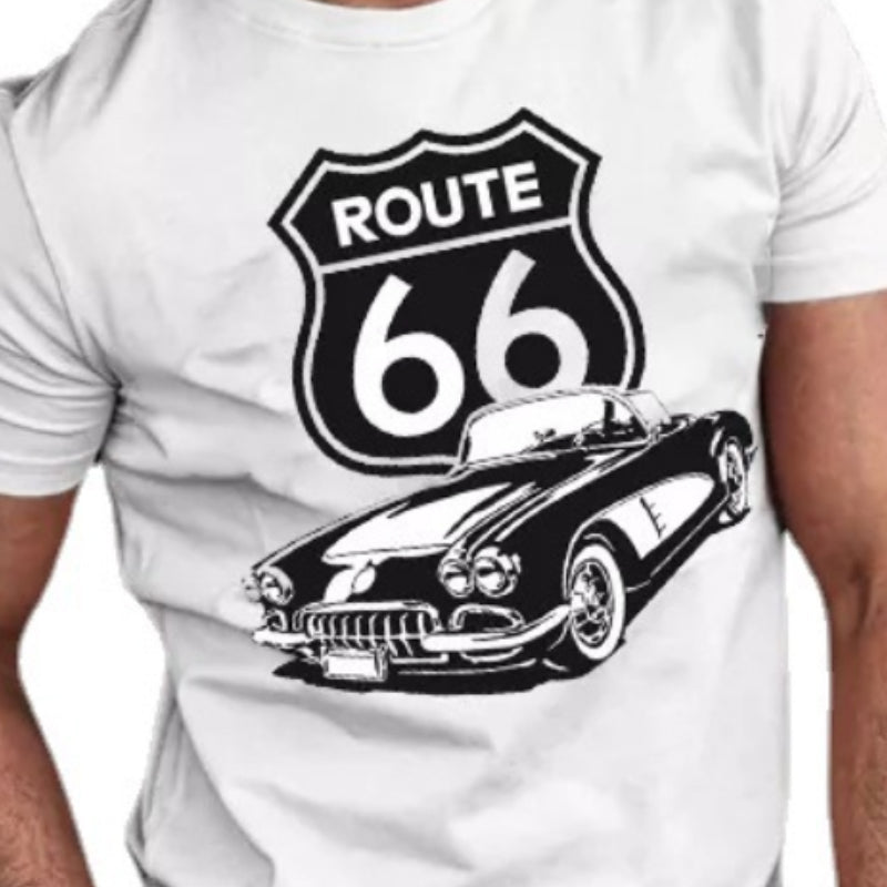 Men's Casual Route 66 Crew Neck Short Sleeve T-Shirt 40530587TO