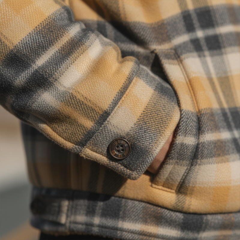 Men's Winter Fashion Plaid Polar Fleece Lined Shirt Jacket MTA2545I2P