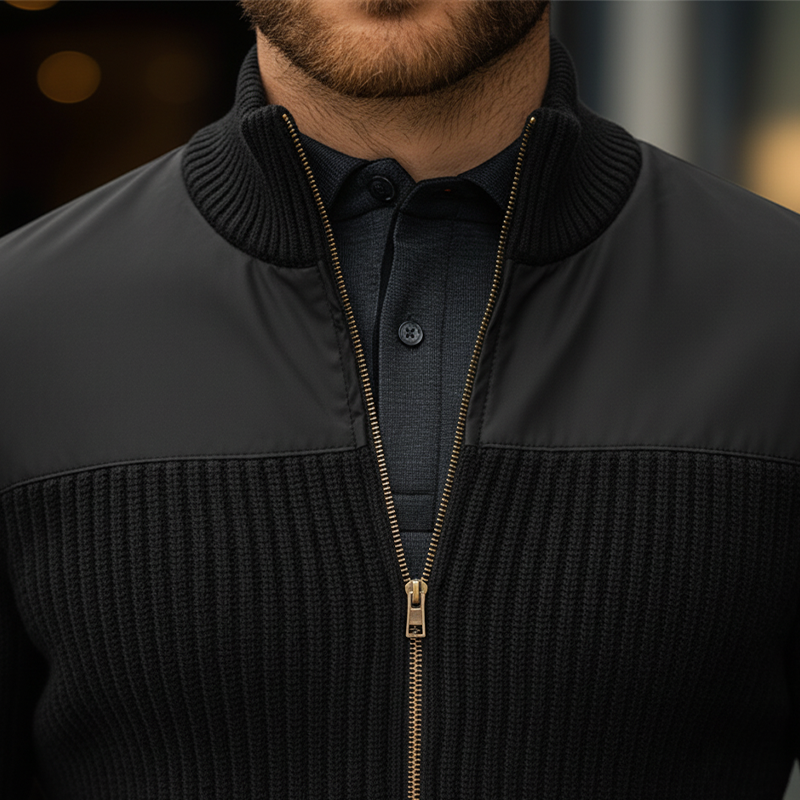 Men's Winter Retro Cotton Yarn Knit Zipper Cardigan MTA1020L7P