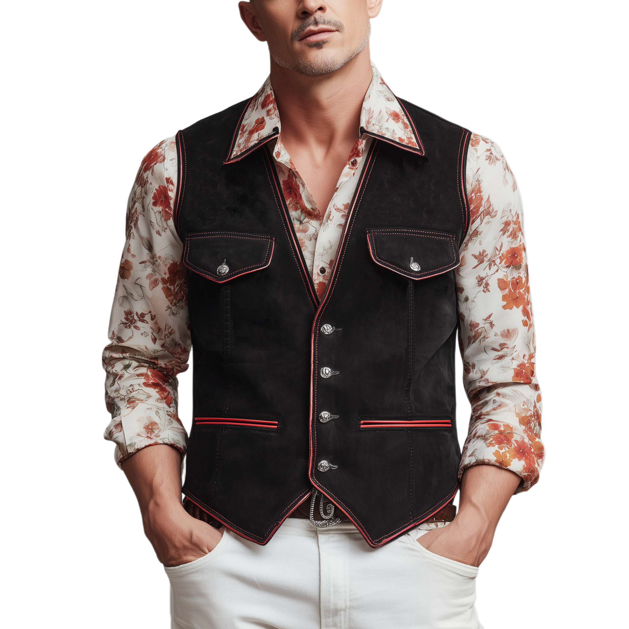 Men's Classic Western Casual Tough Suede Vest MTA0898I9K