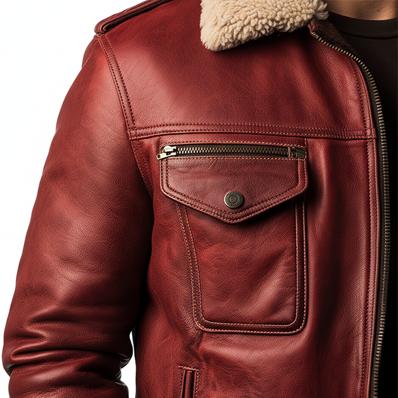 Men's Winter Retro PU Faux Fur Collar Zipper Jacket MTA0524K5P