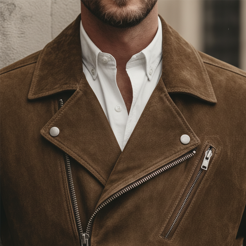 Men's Winter Vintage Faux Suede Zip-Up Jacket MTA1562J8P