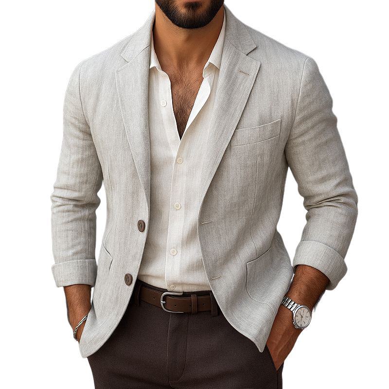 Men's Fashion Notch Lapel Two Buttons Casual Blazer MTA1983G4Z