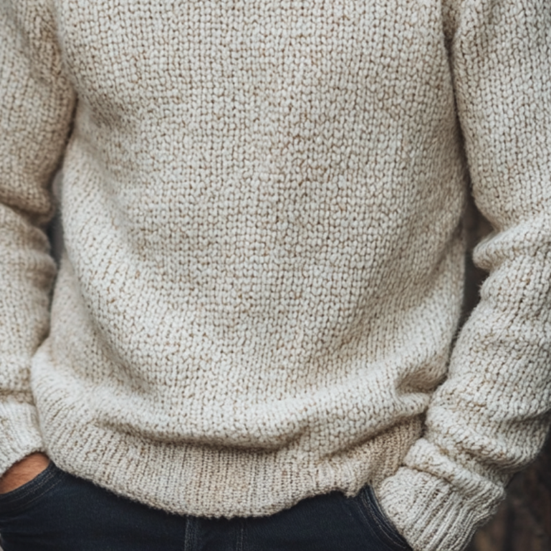 Men's Solid Color Crew Neck Pullover Knit Sweater MTA0179L2X