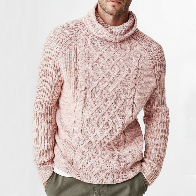 Men's Classic Jacquard Turtleneck Casual Sweater MTA1377J8U