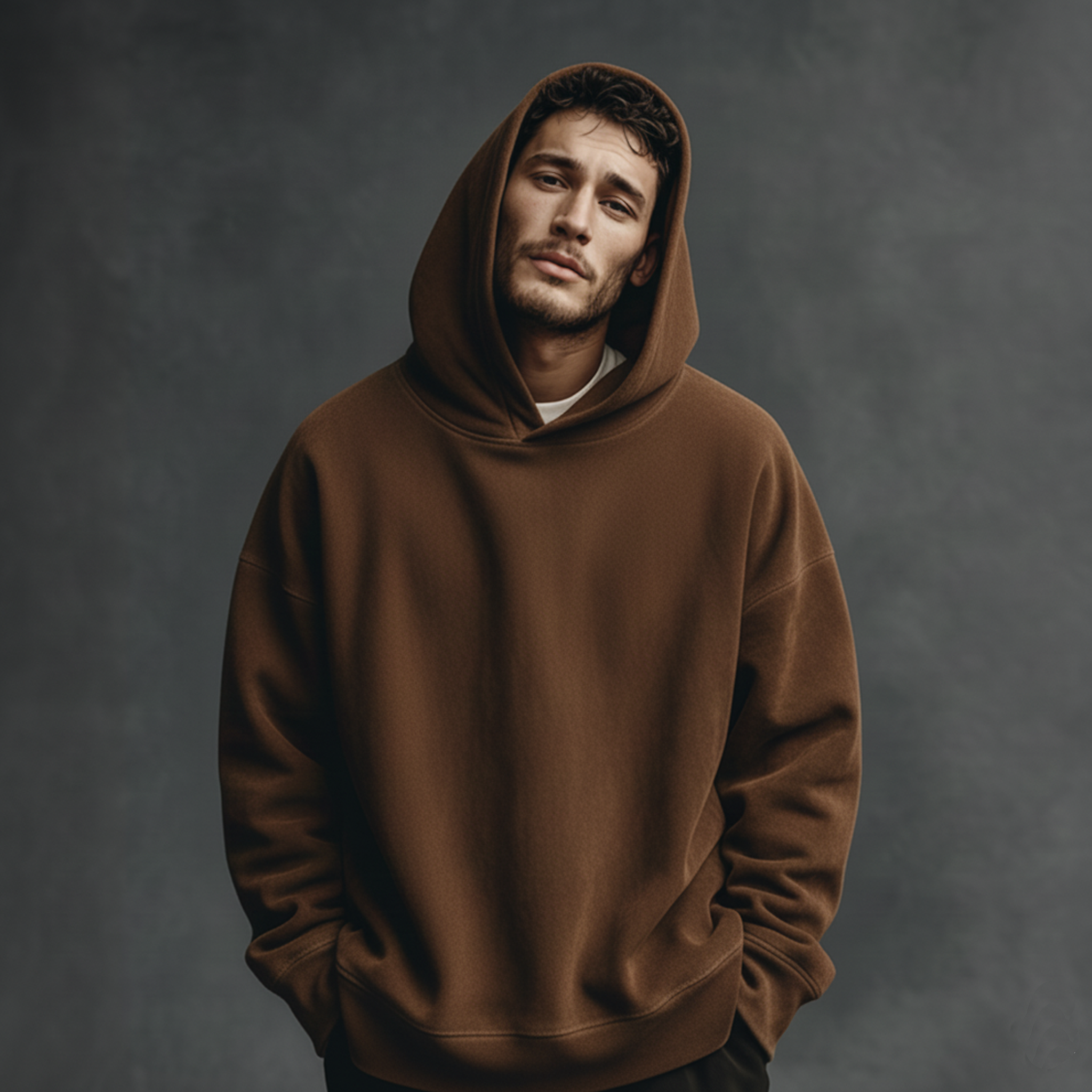 Men's Classic Casual Faux Suede Loose Hoodie MTA2777J7K