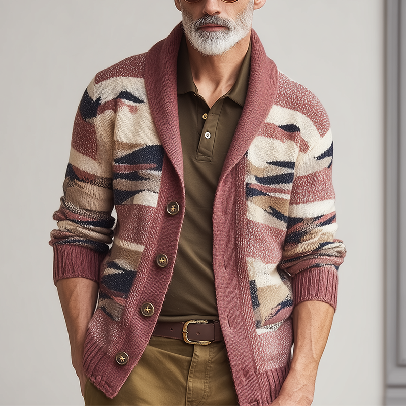 Men's Vintage Camouflage Knitted Cardigan MTA0830H3P