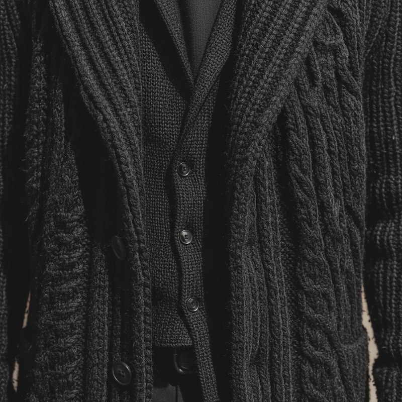 Men's Winter Fashion Hemp Pattern Cotton Knitted Long Cardigan MTA2530I7P