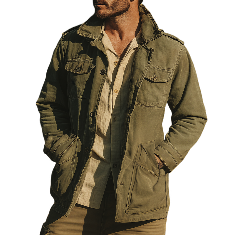Men's Vintage Casual Cotton Washed Outdoor Barn Jacket MTA0116H8TO