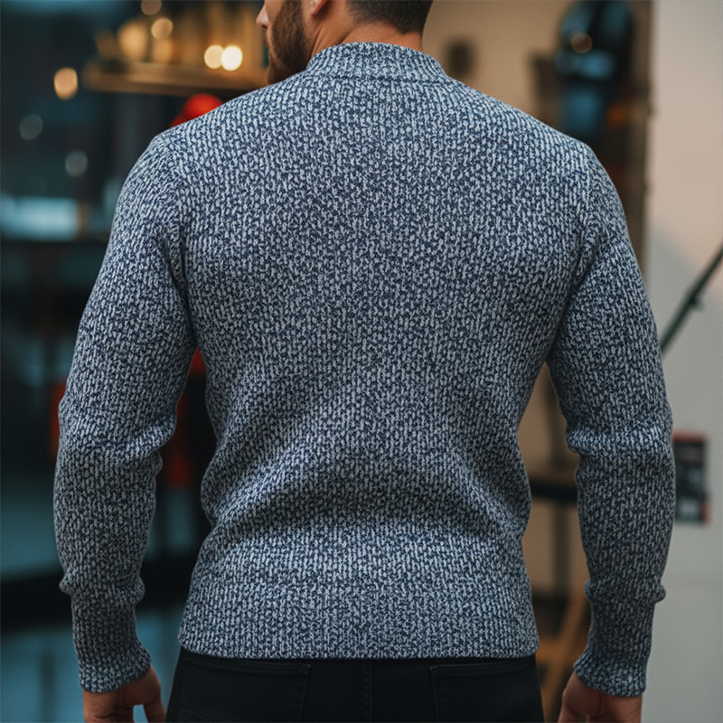 Men's Fashion Colorful Polyester Faux Wool Slim-fit Half-Turtleneck Sweatshirt MTA1790J4P