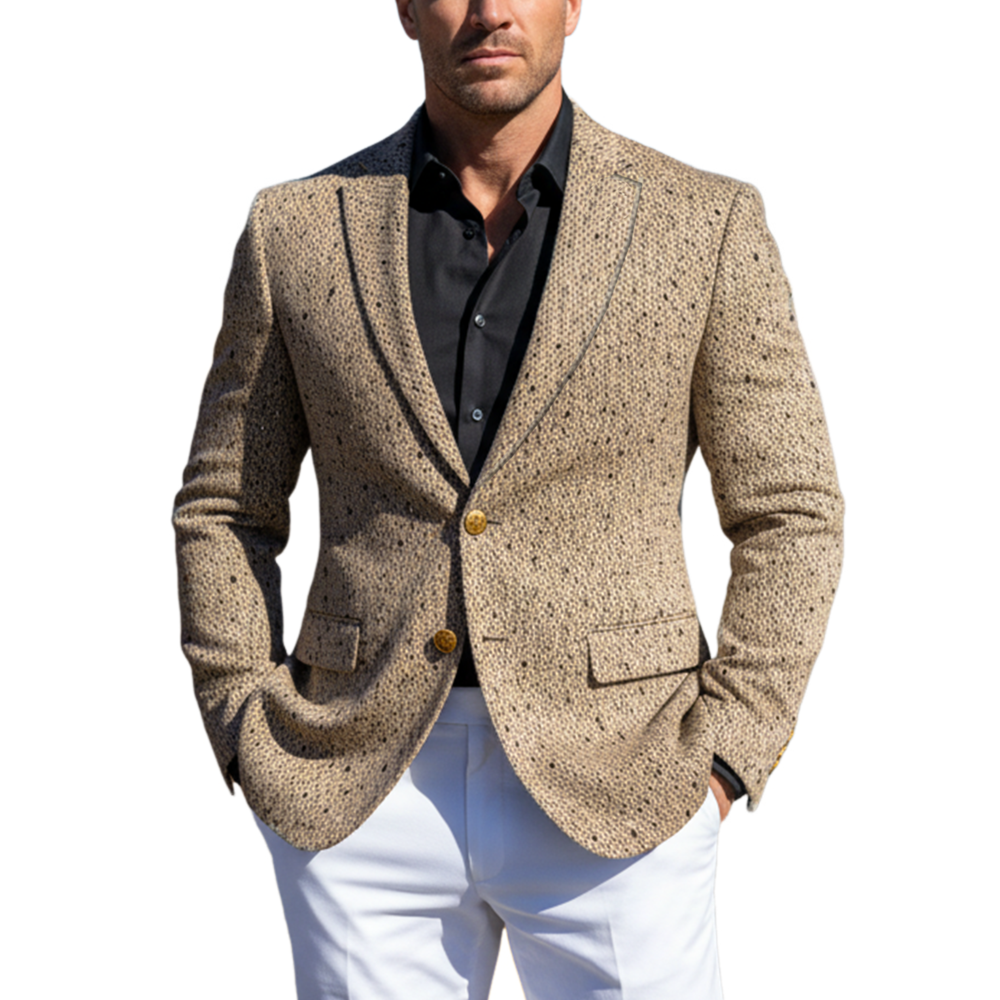 Men's Classic Retro Woolen Texture Single-breasted Slim-fit Blazer MTA1567I3K
