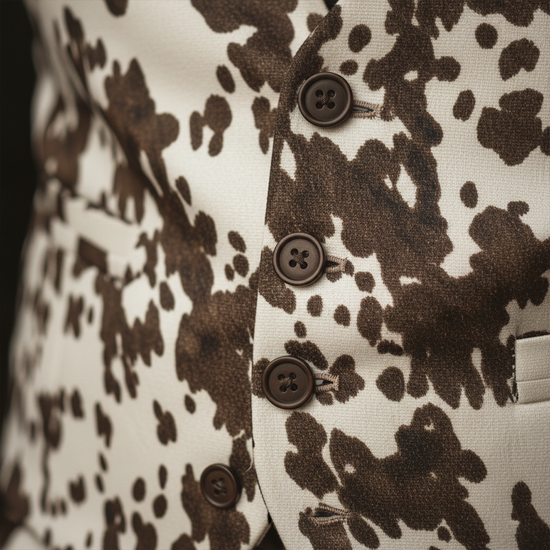 Men's Winter Fashion Leopard Pattern Leather Suit Vest MTA1144J9P