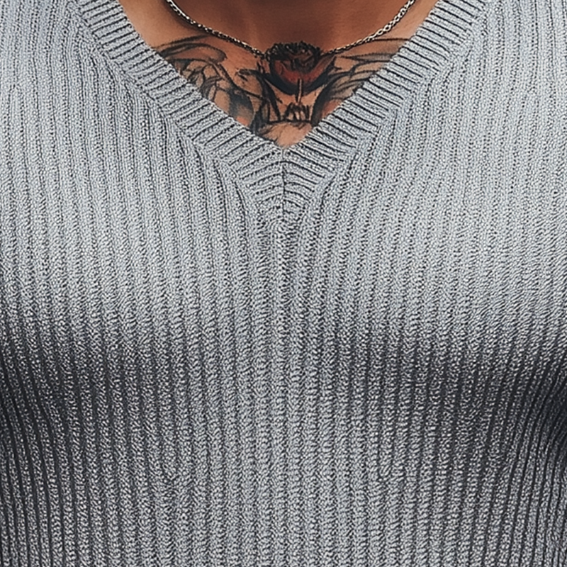 Men's Fashion Knitted Short Sleeve T-Shirt MTA2549G4P