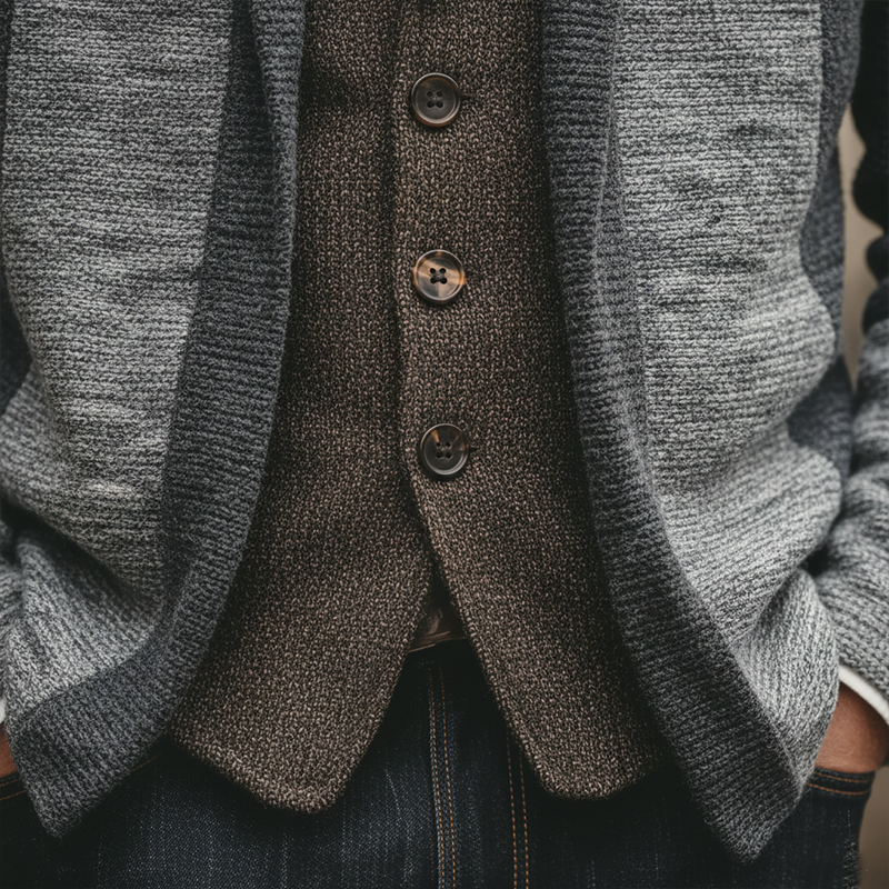 Men's Winter Retro Stitching Faux Cashmere Knit Cardigan MTA1671J6P