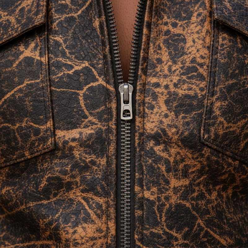 Men's Winter Retro Textured Faux Suede Fleece Mileage Zip-Up Jacket MTA0362K4P