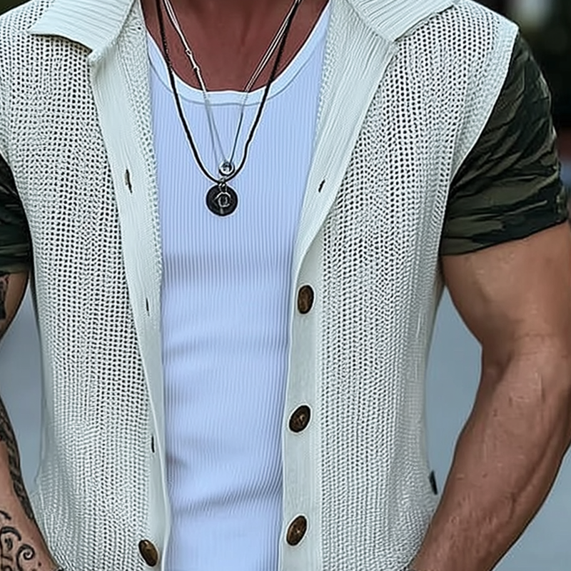 Men's Knitted Lapel Casual Vest MTA1437G6X