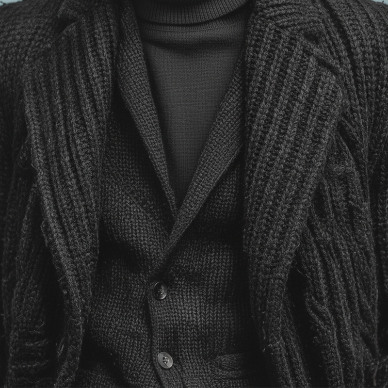 Men's Winter Fashion Hemp Pattern Cotton Knitted Long Cardigan MTA2530I7P