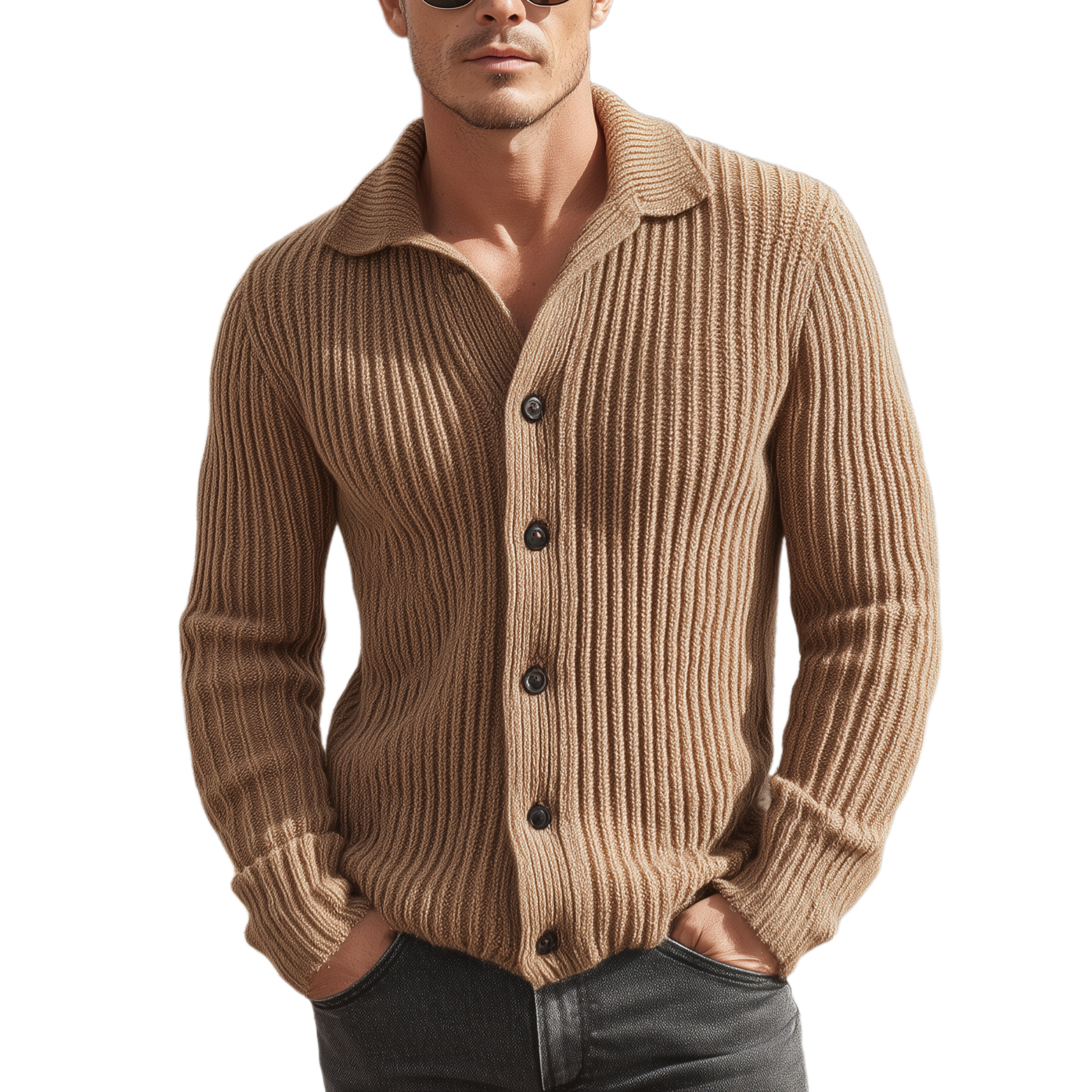 Men's Classic Vintage Lapel Slim-fit Knitted Cardigan MTA0935L9K