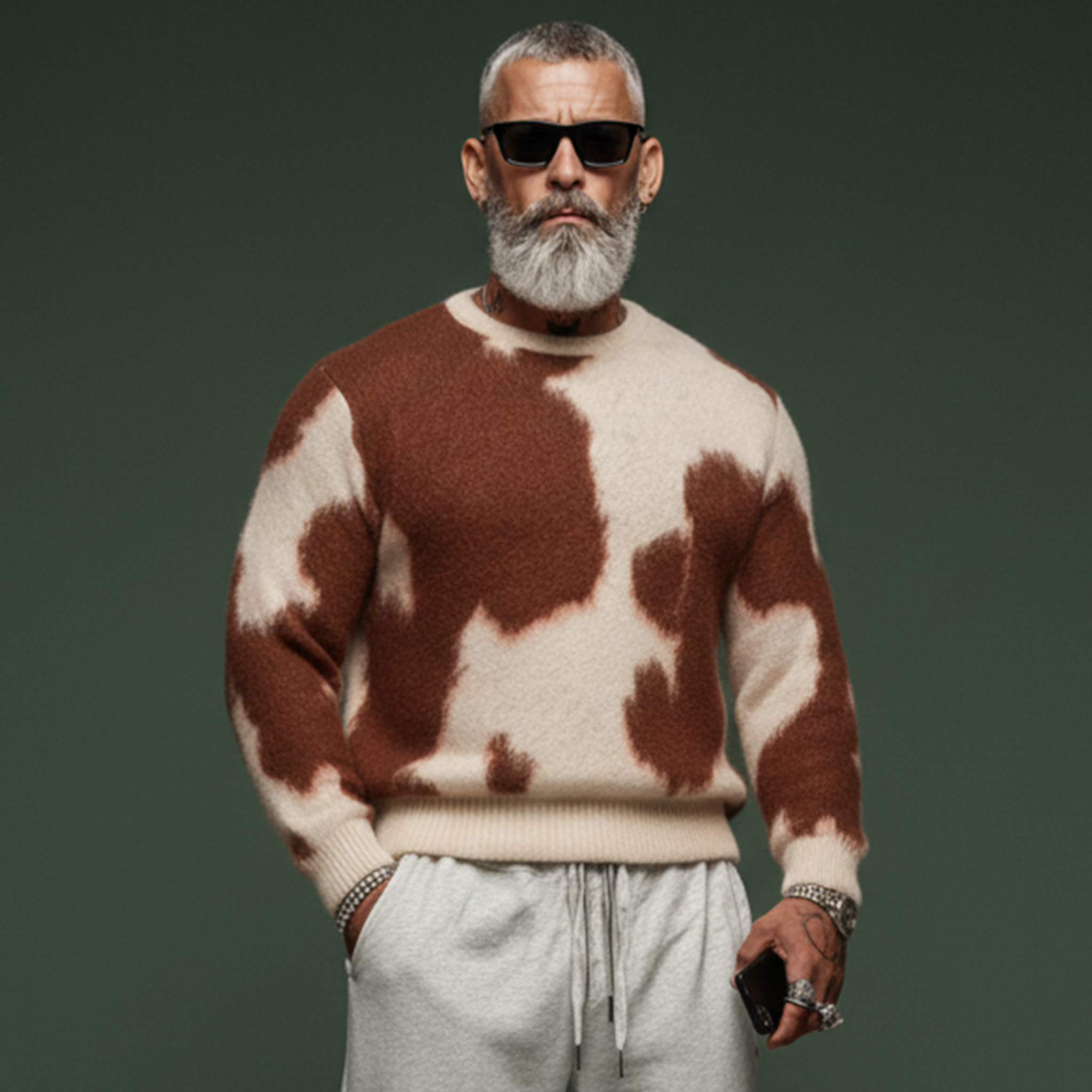 Men's Classic Casual Crew Neck Slim Fit Mohair Sweater MTA0545K7K