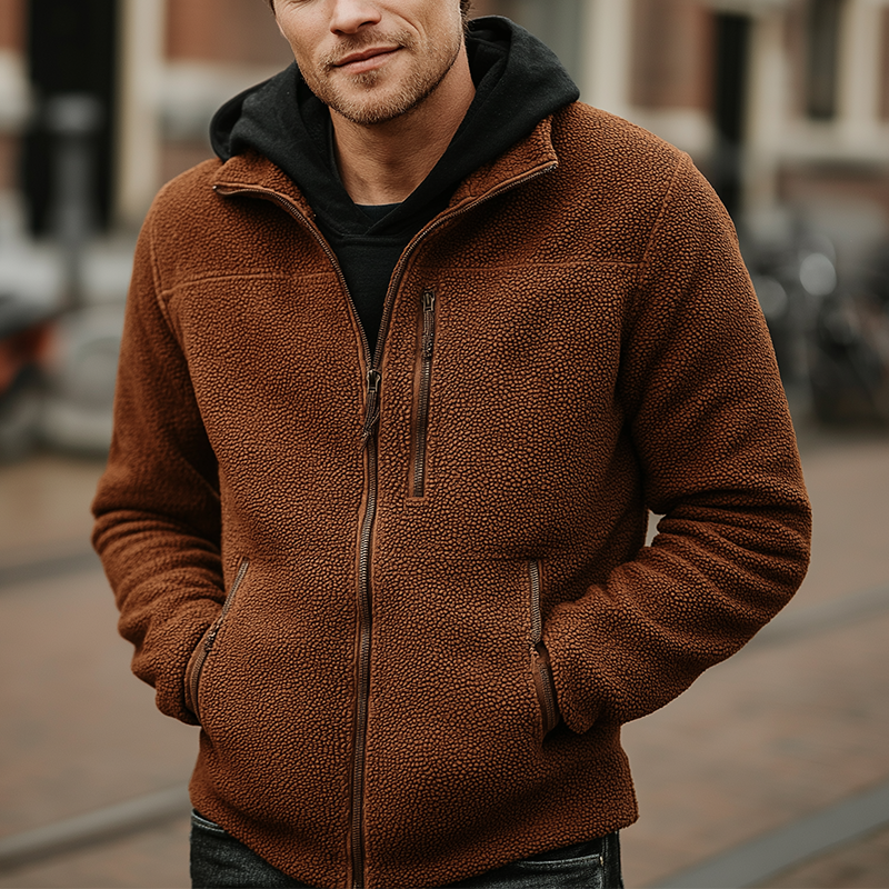 Men's Winter Fashion Polar Fleece Zipper Warm Jacket MTA2214J6P