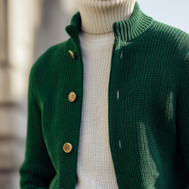 Men's Retro Casual Street Style Solid Color Knitted Button Cardigan MTA3060H8TO