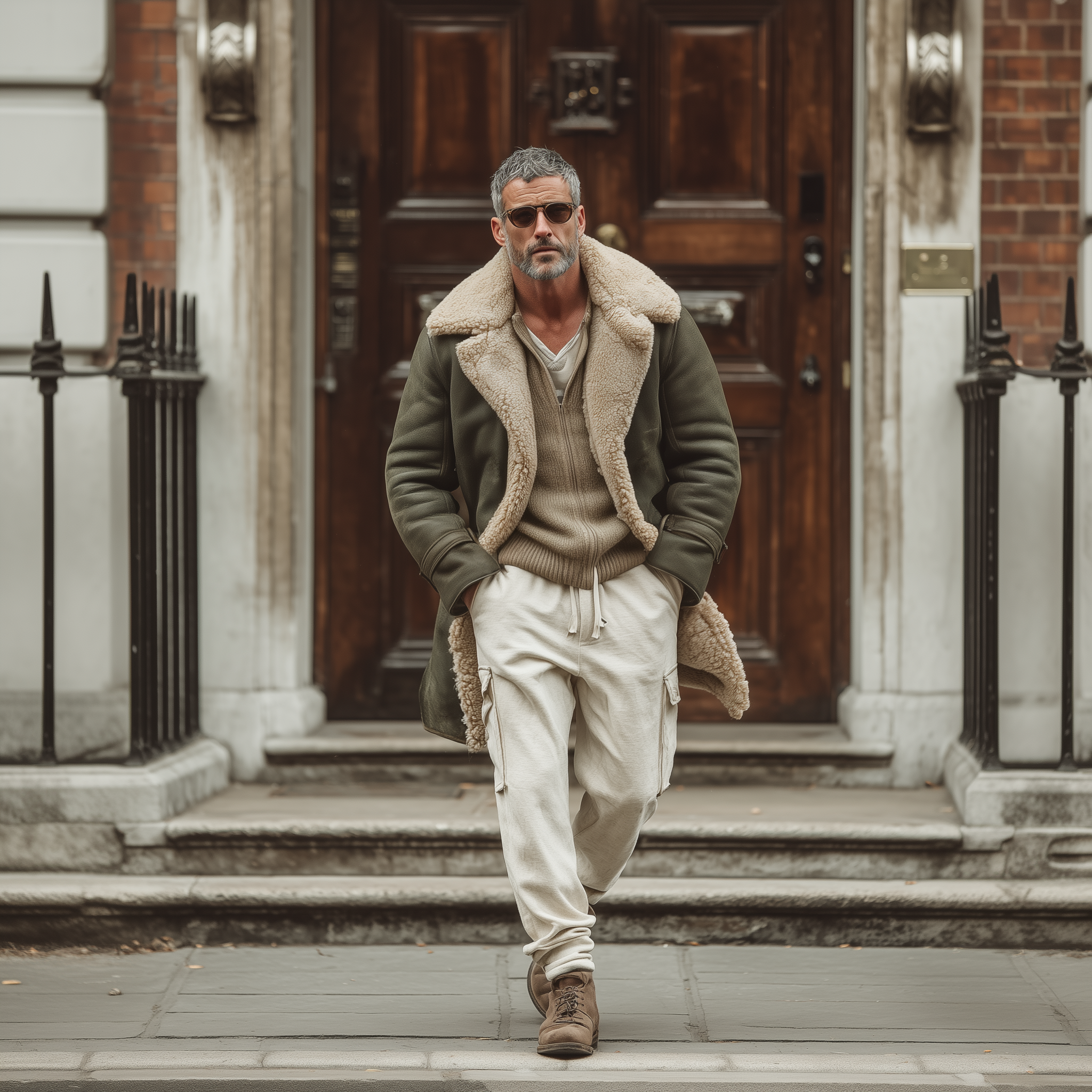 Men's Classic Retro Patchwork Fleece Lining Single-breasted Lapel Faux Suede Coat MTA3042J4K