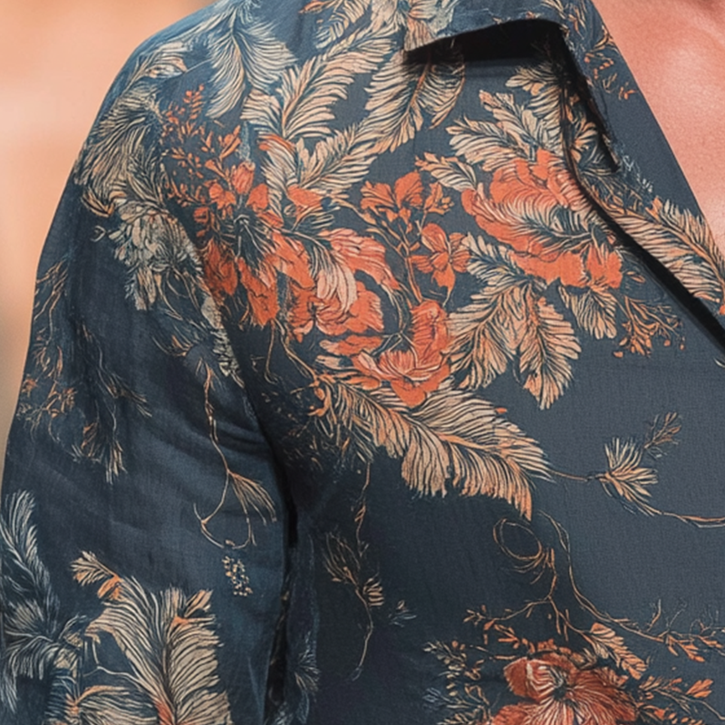 Men's Fashion Printed Polyester Blend Long Sleeve Shirt MTA1895H9P