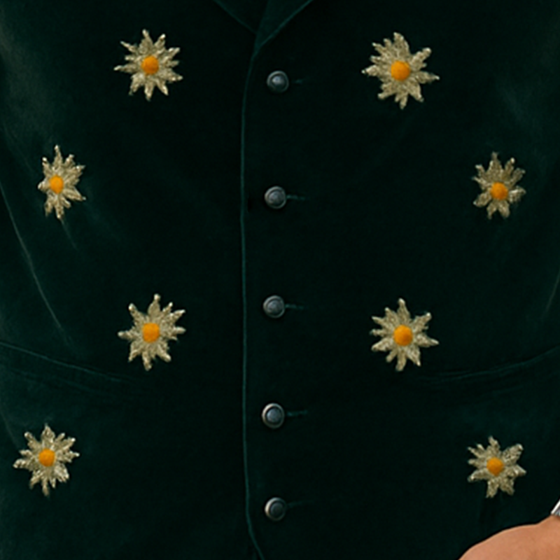 Men's Summer Fashion Daisy Embroidered Fleece Vest MTA3028F8P