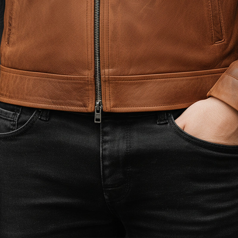 Men's Simple Retro PU Faux Leather Thin Jacket MTA2777J8P