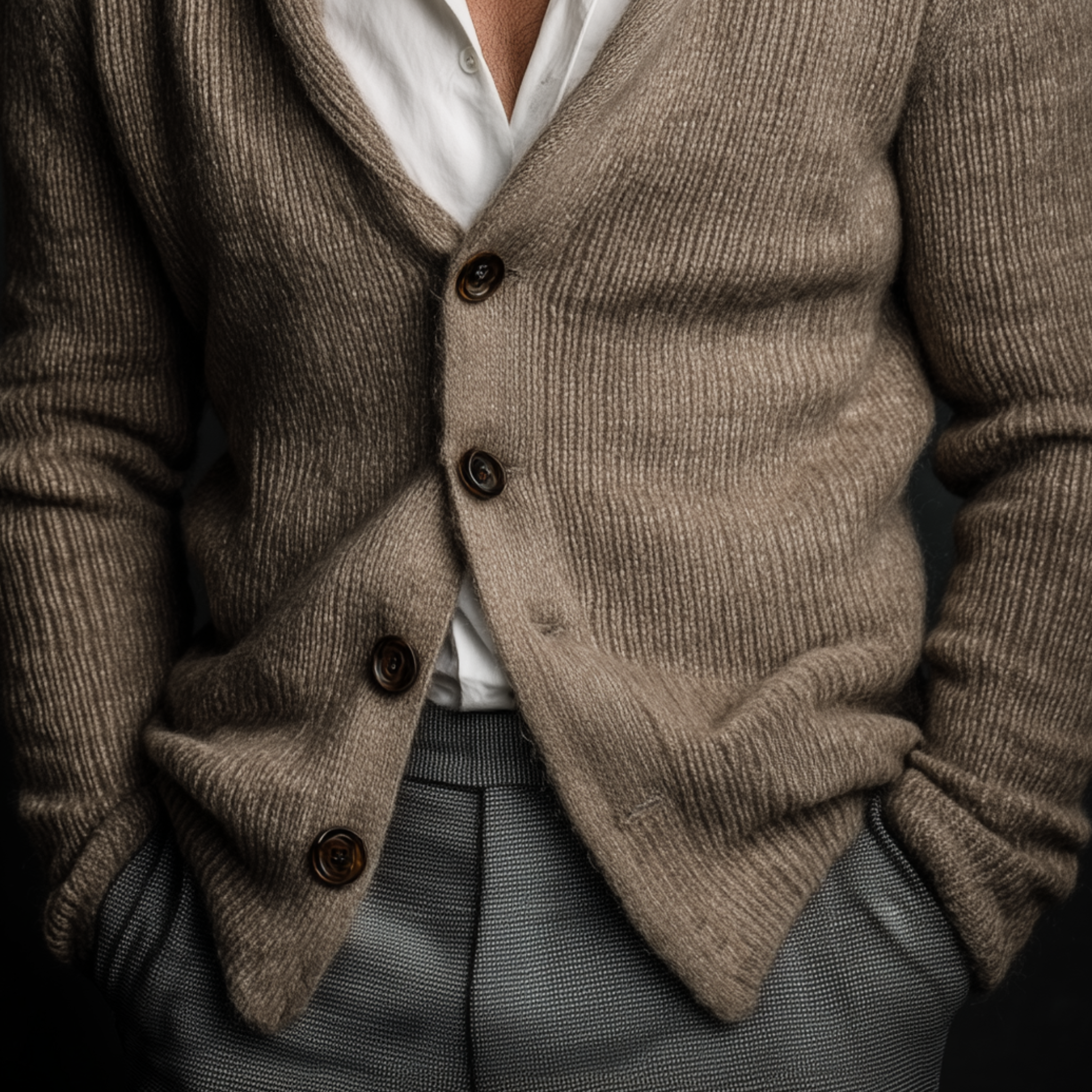 Men's Classic Casual Single-Breasted Slim Fit Knit Cardigan MTA1902I3K
