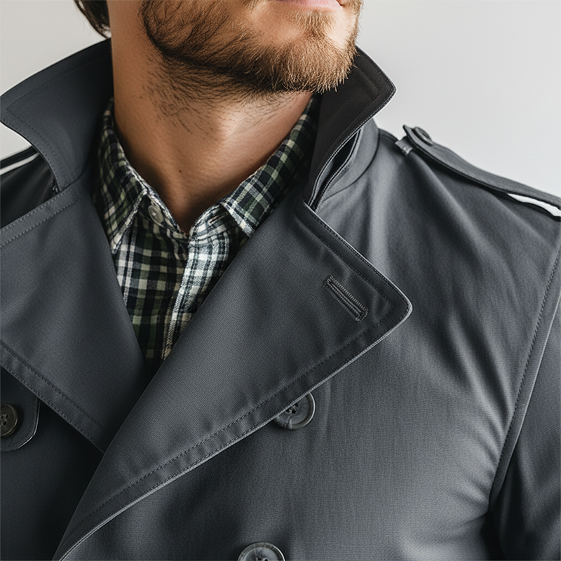 Men's Fashion Cotton Blend Double-Breasted Trench Jacket MTA1421K1P