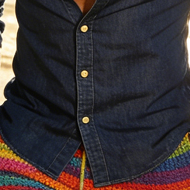 Men's Spring/Summer Fashion Slim-Fit Long-Sleeved Shirt With Slight Stretch (Denim-like Fabric) MTZ0692B8P