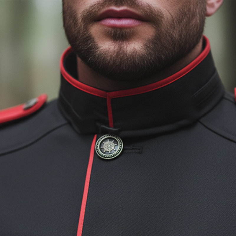 Men's Fashion Color-Blocked Cotton Blend Stand Collar Jacket MTA1754K2P