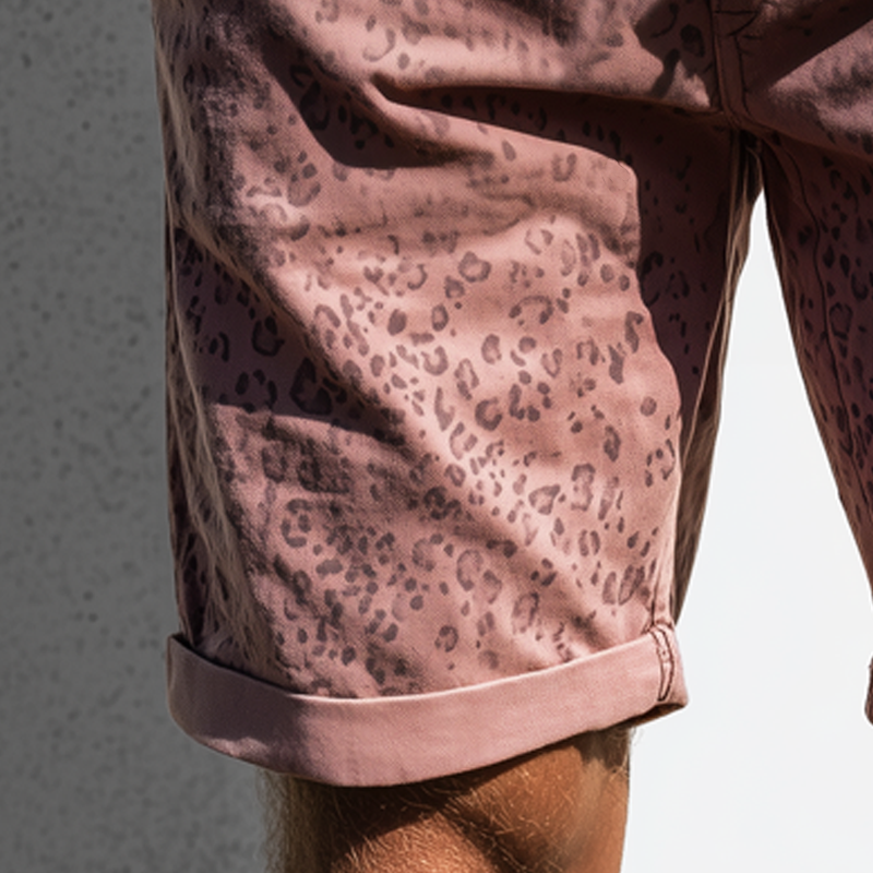 Men's Classic Leopard Print Knee-Length Shorts MTA1015G1U