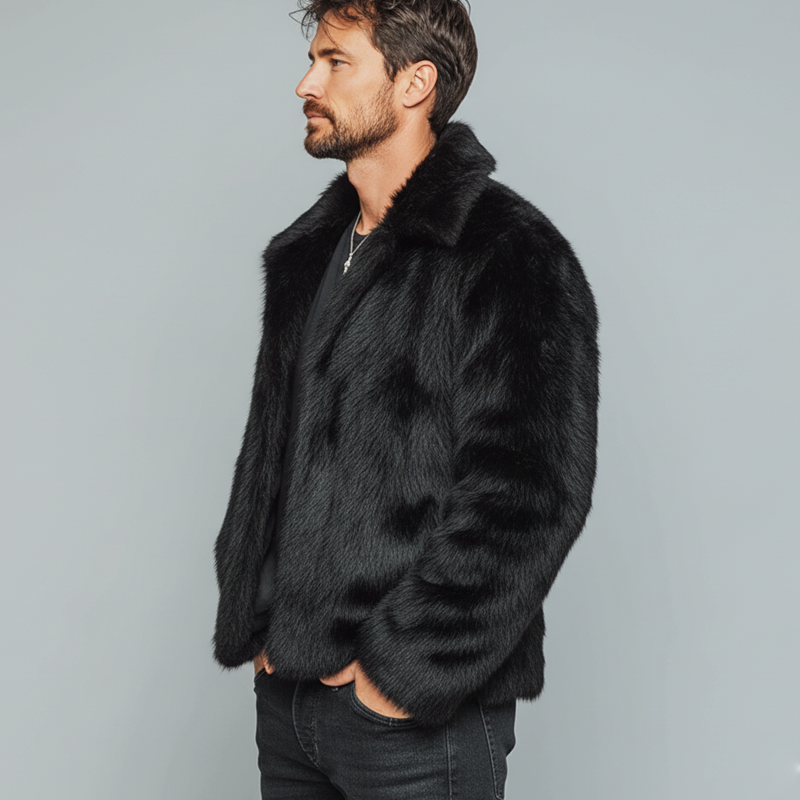 Men's Winter Warm Faux Fleece Mink Zip-up Jacket MTA1208K3U