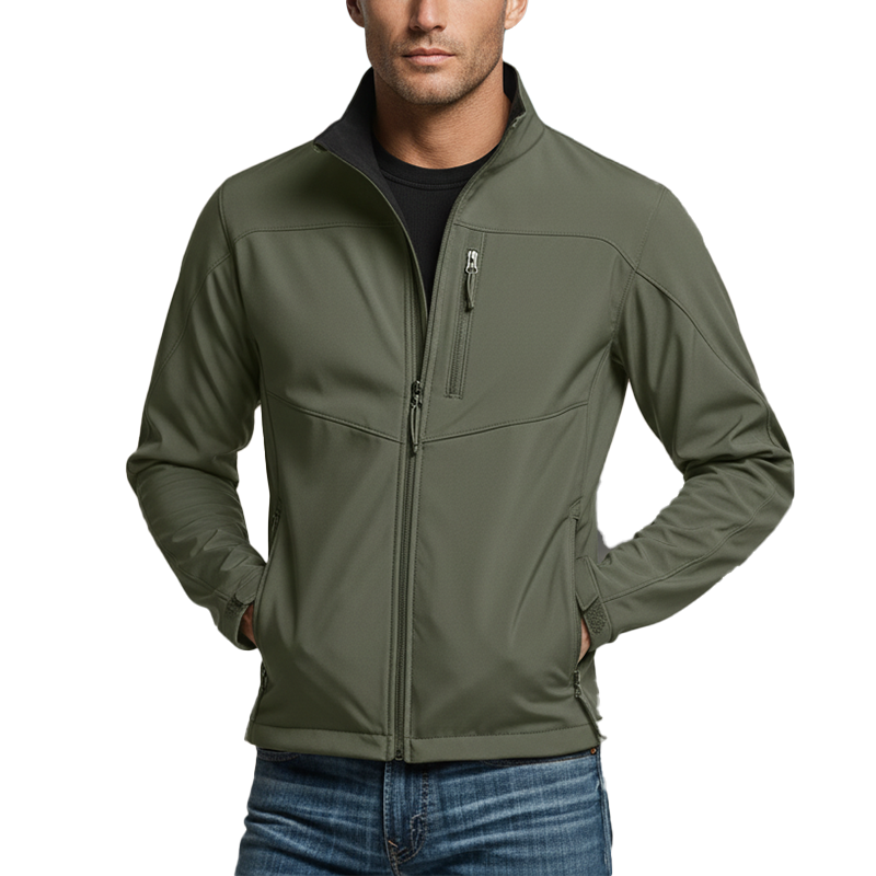 Men's Autumn And Winter Fashion Simple Polyester Blend Windproof Jacket MTA2355I1P