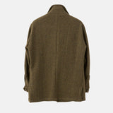 Men's Vintage Woolen Multi-Pocket Waisted Safari Jacket 09964771Y