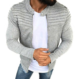 Men's Casual Retro Pleated Zipper Sweatshirt 51297132TO