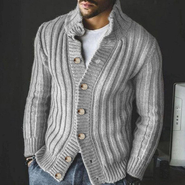 Veste pull en tricot à simple boutonnage pour homme 76846515X