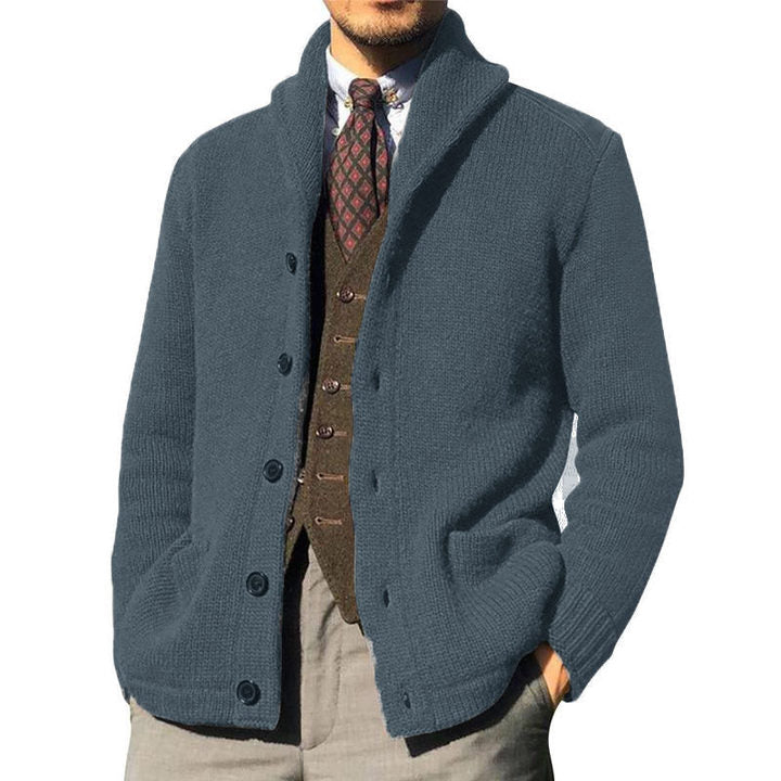 Men's Solid Color Button Knit Jacket 39990512X