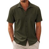 Men's Casual Cotton Blend Short Sleeve Shirt 44487570X