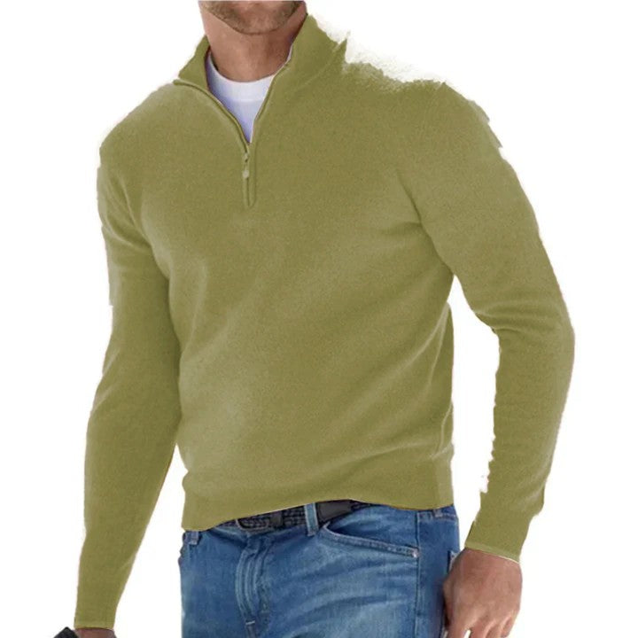 Einfarbiger Pullover mit Reißverschluss für Herren 80501121X