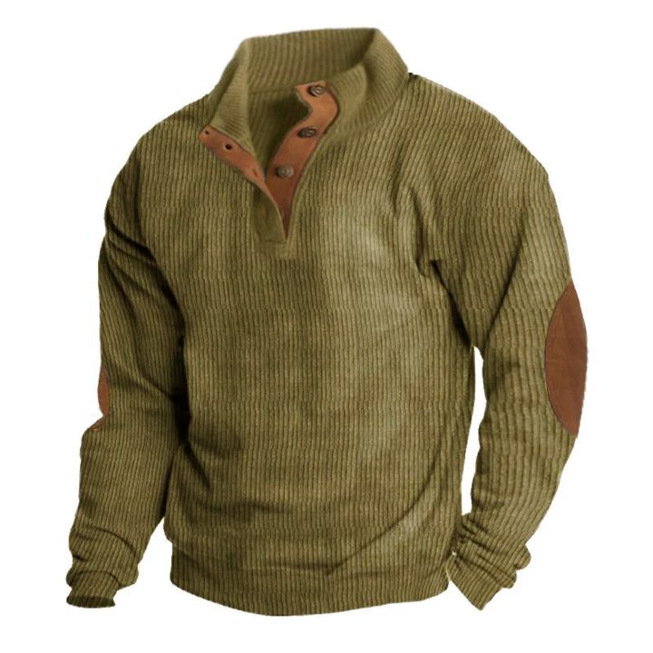 Sweat-shirt à manches longues et col montant pour homme, style décontracté, pour l'extérieur, 35682481X