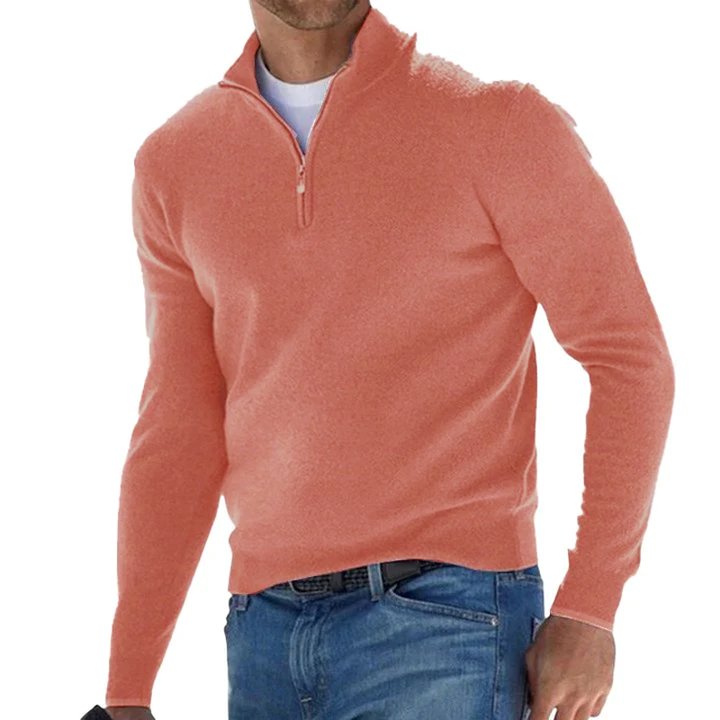 Einfarbiger Pullover mit Reißverschluss für Herren 80501121X