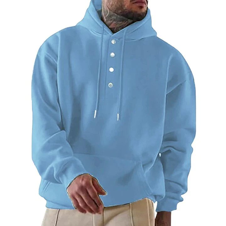 Sudadera con capucha para hombre, informal, holgada, con bolsillo de polar, 64196018X