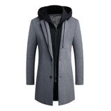 Men's Casual Color Block Removable Hooded Coat 25909603X