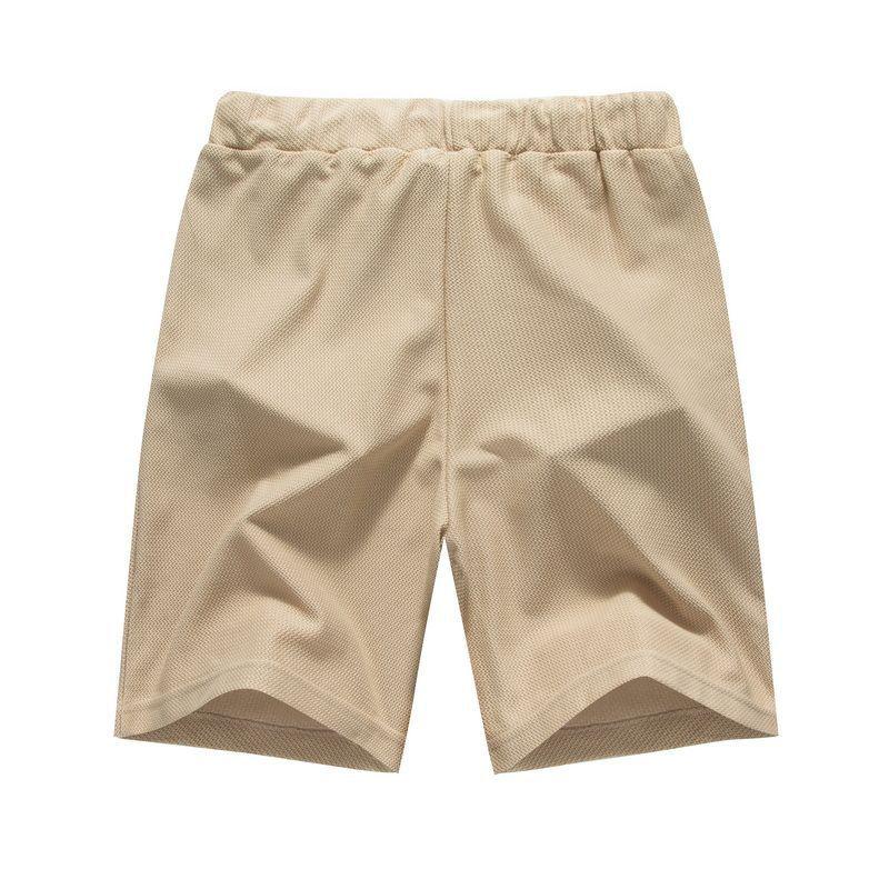 Men's Casual Cotton Blended Round Neck Patch Pocket Short Sleeve T-shirt Sports Shorts Set 69570553M