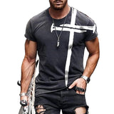 Men's Casual Printed Round Neck Short Sleeve T-Shirt 27775667Y